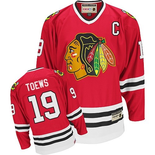 Herren Chicago Blackhawks Eishockey Trikot Jonathan Toews #19 Authentic Throwback Rot CCM